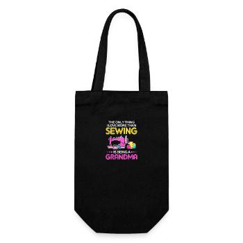 Sewing Machine Seamstress - Gift Bag for Bottles - black - Front