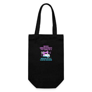 Sewing Machine Seamstress - Gift Bag for Bottles - black - Front