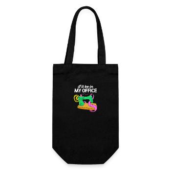 Sewing Machine Seamstress - Gift Bag for Bottles - black - Front