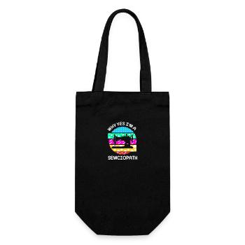 Sewing Machine Seamstress - Gift Bag for Bottles - black - Front