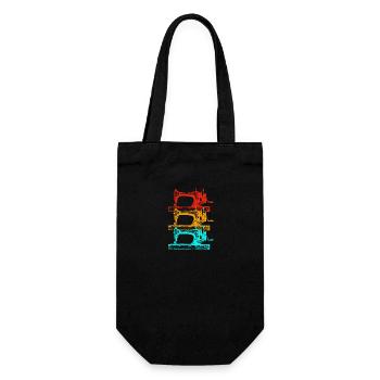 Sewing Machine Seamstress - Gift Bag for Bottles - black - Front