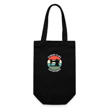 Sewing Machine Seamstress - Gift Bag for Bottles - black - Front