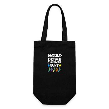Down Syndrom T21 Chromosom Trisomie - Geschenkbeutel für Flaschen - Schwarz - Vorne