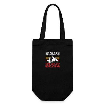 Geocaching Geocache Geocacher - Geschenkbeutel für Flaschen - Schwarz - Vorne