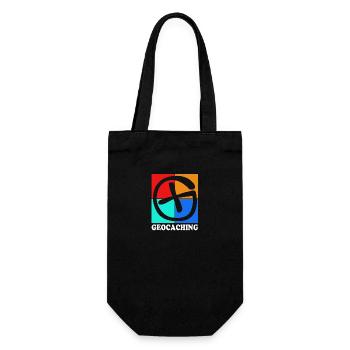 Geocaching Geocache Geocacher - Geschenkbeutel für Flaschen - Schwarz - Vorne