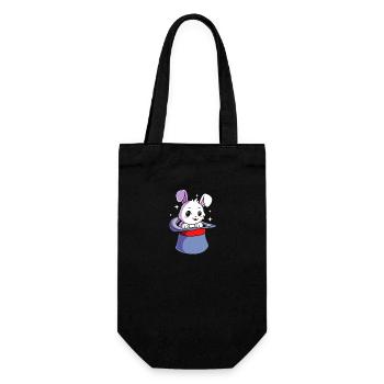 Zauberer Magie Magier Hase - Geschenkbeutel für Flaschen - Schwarz - Vorne