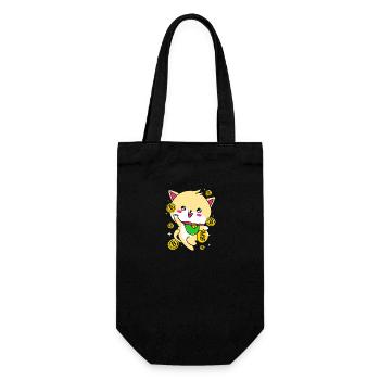 Maneki Neko Japan Lucky Charm - Gift Bag for Bottles - black - Front