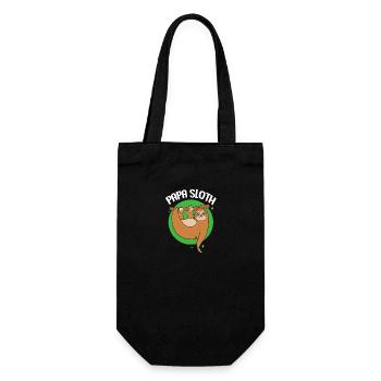Faultier Faulheit Faulenzer Morgenmuffel Papa - Geschenkbeutel für Flaschen - Schwarz - Vorne