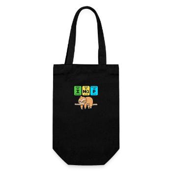 Faultier Faulheit Faulenzer Morgenmuffel - Geschenkbeutel für Flaschen - Schwarz - Vorne