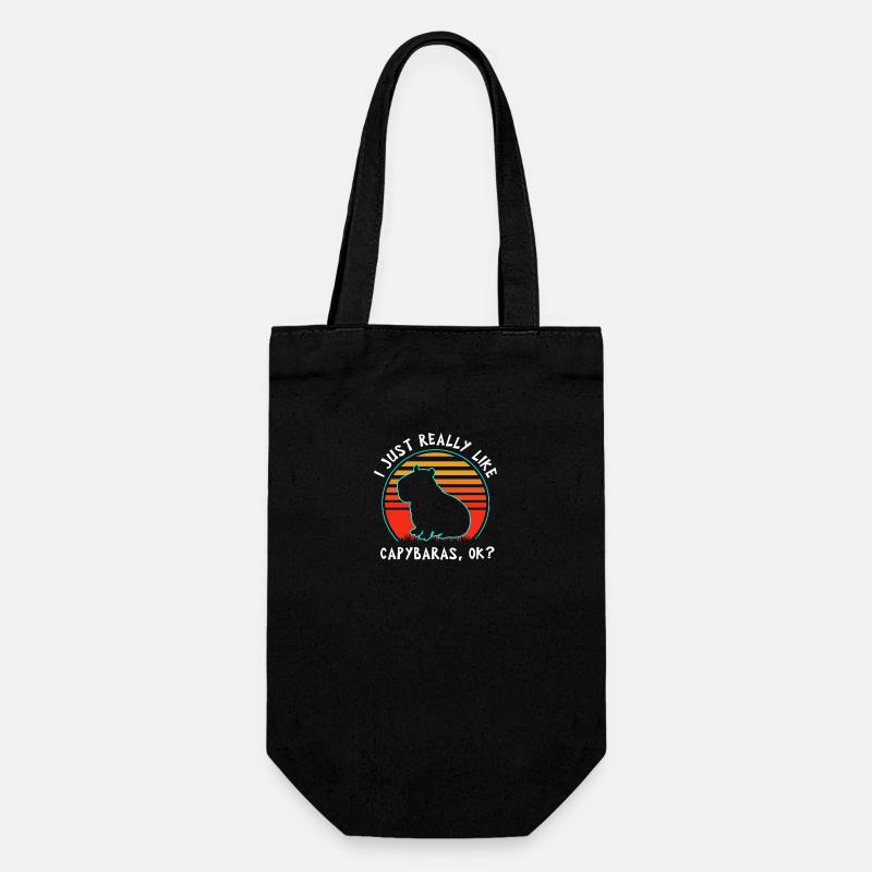 Capybara - Geschenkbeutel für Flaschen - Schwarz