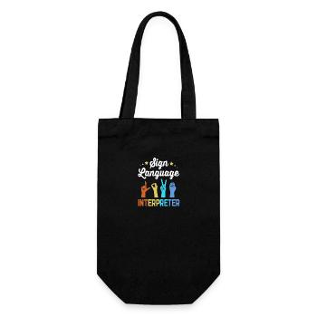 Gebärdensprache Gebärde ASL gehörlos - Geschenkbeutel für Flaschen - Schwarz - Vorne