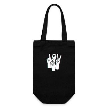 Langue des signes ASL sourd - Sac à bouteille - noir - Devant