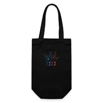 Langue des signes ASL sourd - Sac à bouteille - noir - Devant