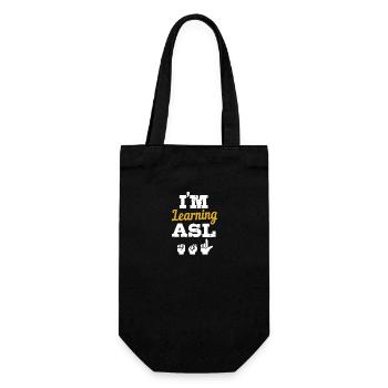 Langue des signes ASL sourd - Sac à bouteille - noir - Devant