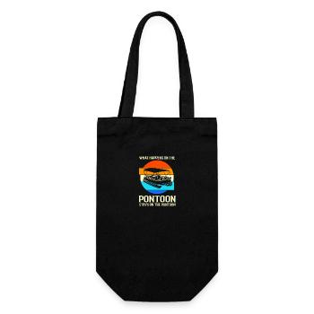 Pontoon Boat Boat Boats - Gift Bag for Bottles - black - Front