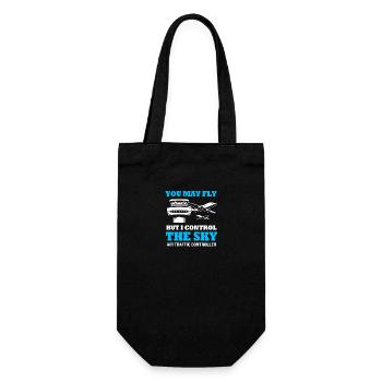Air traffic controller - Gift Bag for Bottles - black - Front