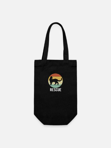 Katzenrettung Tierrechte Tierrettung Tierheim - Geschenkbeutel für Flaschen - Schwarz
