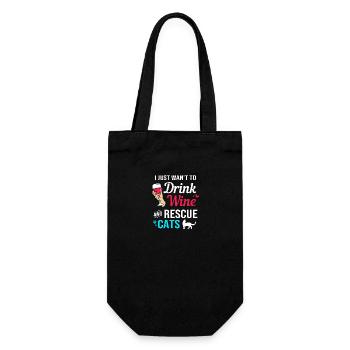Cat Rescue Animal Rights Animal Rescue Animal Shelter - Gift Bag for Bottles - black - Front