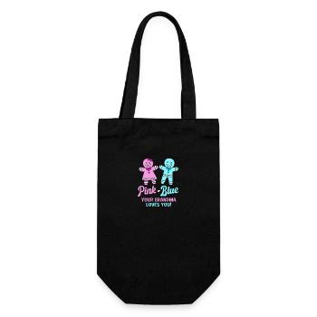 Weihnachten Gender Reveal Neugeborenes Babysprüche - Geschenkbeutel für Flaschen - Schwarz - Vorne