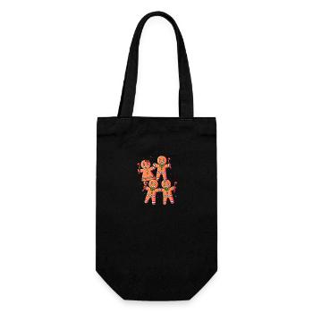 bonhomme en pain d’épice Coeur en pain d’épice Snacking en pain d’épice - Sac à bouteille - noir - Devant