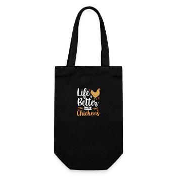 Chicken Poultry - Gift Bag for Bottles - black - Front