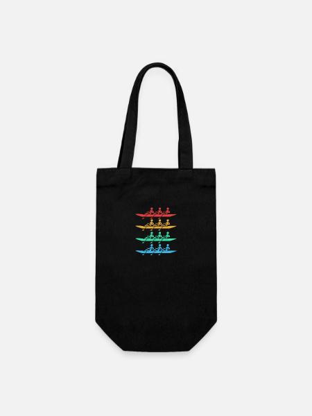 Ruderteam Rudern Ruder Ruderboot Ruderer - Geschenkbeutel für Flaschen - Schwarz