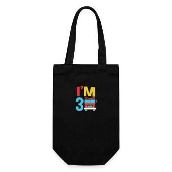 Fire engine children's birthday party - Gift Bag for Bottles - black - Front