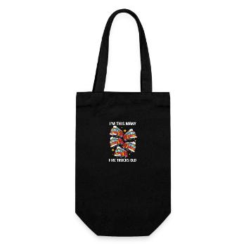 Fire Truck Children's Birthday Party - Gift Bag for Bottles - black - Front