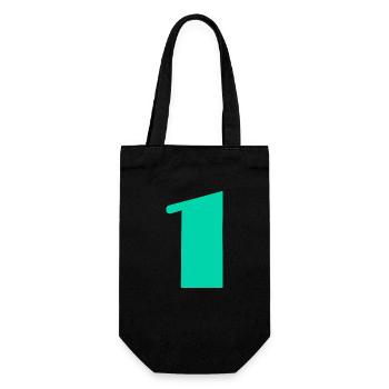 1 AN. 1er ANNIVERSAIRE. ANNIVERSAIRE 1 AN. 1. UN - Sac à bouteille - noir - Devant