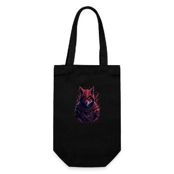 Fox Samurai - Geschenkbeutel für Flaschen - Schwarz - Vorne