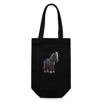 Cartoon Horse - Gift Bag for Bottles - black - Front