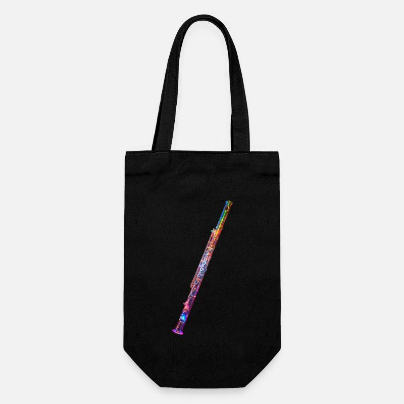 Querflöte - Geschenkbeutel für Flaschen - Schwarz