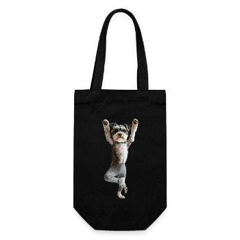 Schnauzer - Geschenkbeutel für Flaschen - Schwarz - Vorne