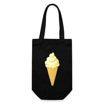 Vanille Eis Kostüme Eiscreme Eistüte Vanilleeis - Geschenkbeutel für Flaschen - Schwarz - Vorne