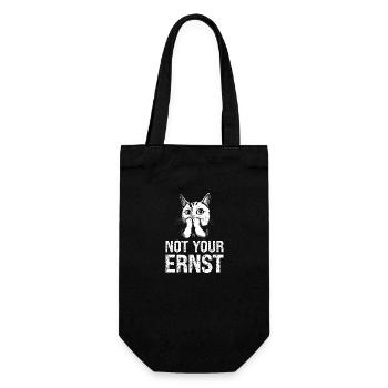 Not your ernst Denglish Katze Miau Kater - Geschenkbeutel für Flaschen - Schwarz - Vorne
