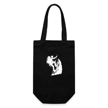 Mountaineers climbing on the rope Mountain Summit sports - Gift Bag for Bottles - black - Front