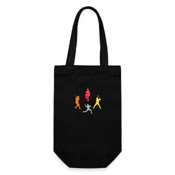 Baseballspieler Evolution Baseball - Geschenkbeutel für Flaschen - Schwarz - Vorne