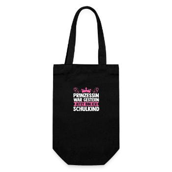 Kita Abgänger Prinzessin Einschulung Schulkind - Geschenkbeutel für Flaschen - Schwarz - Vorne