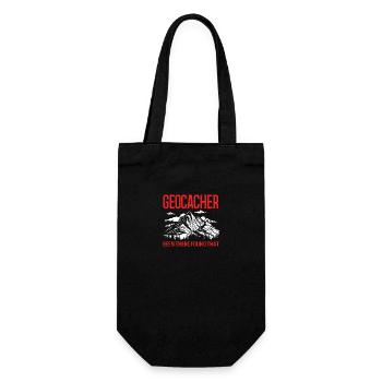 Geocaching Geocache Geocacher - Geschenkbeutel für Flaschen - Schwarz - Vorne