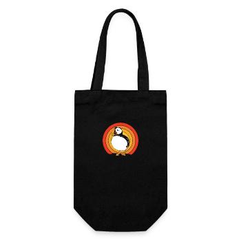 Papageientaucher Puffin - Geschenkbeutel für Flaschen - Schwarz - Vorne