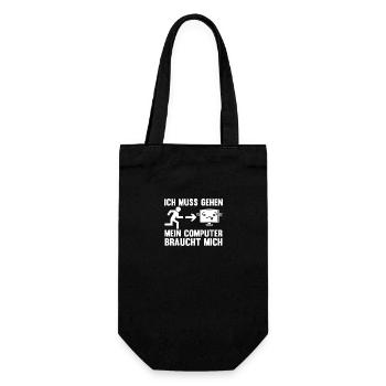 Gamer Zocker Programmierer Administrator Computer - Geschenkbeutel für Flaschen - Schwarz - Vorne