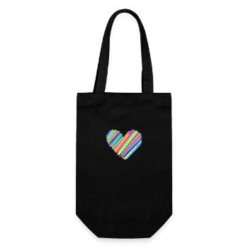 Colorful Heartbeat - Gift Bag for Bottles - black - Front