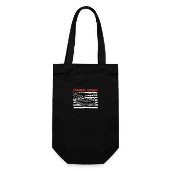 Pontonboot Boot Boote - Geschenkbeutel für Flaschen - Schwarz - Vorne