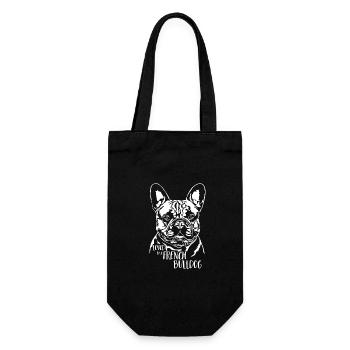 Aimé par un chien bouledogue Français Dire Wilsigns - Sac à bouteille - noir - Devant