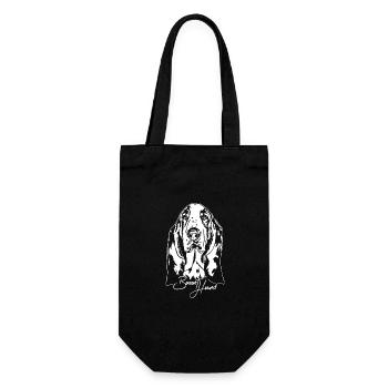 Basset Hound Portrait Hunde Hund Wilsigns - Geschenkbeutel für Flaschen - Schwarz - Vorne