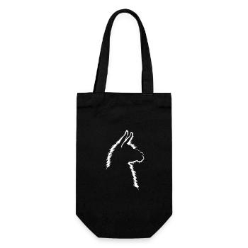 Llama Silhouette Portrait Animals Animal Llamas Wilsigns - Gift Bag for Bottles - black - Front