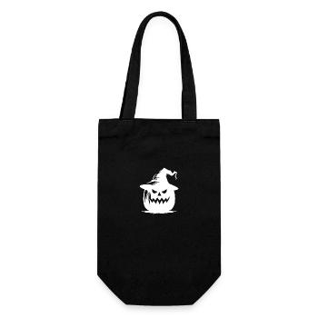 Funny Magical Halloween Pumpkin Lantern with Hat - Gift Bag for Bottles - black - Front