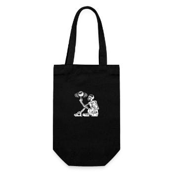 Cool Halloween skeleton playing basketball - Gift Bag for Bottles - black - Front