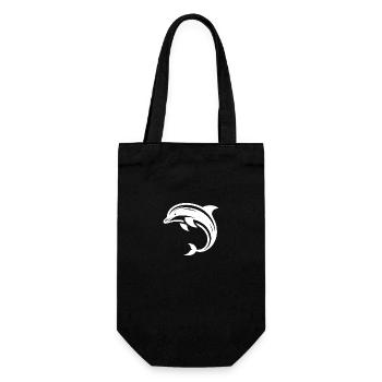 Scuba Friends Design Dolphin in Jump - Gift Bag for Bottles - black - Front