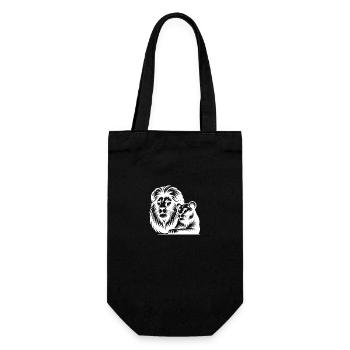 Puissant grand félin lion avec style portrait lionne - Sac à bouteille - noir - Devant